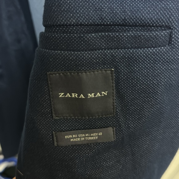 Zara Navy Over Coat US Men M - Picture 3 of 5
